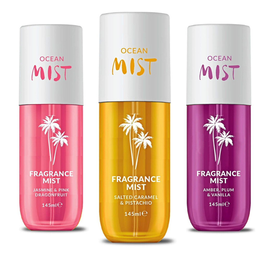 Corsair Toiletries Brazilian Sol Fragrance Body Mist - Jasmine & Pink Dragonfruit, Caramel & Pistachio, Amber Plum & Vanilla 3X150ml