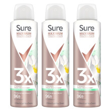 Sure Antiperspirant Freesia & Water Lily 96H Nonstop Sweat and Odour Protection Alcohol-Free Body Spray with Light and Fresh Scent Deodorant for