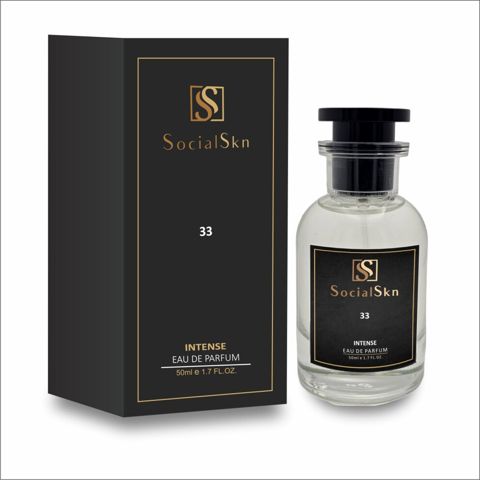 Socialskn 33 Perfume Eau De Parfum Intense | 50Ml | Unisex Woody Aromatic Fragrance With Violet, Cardamom, Iris, Papyrus, Cedarwood & Sandalwood |