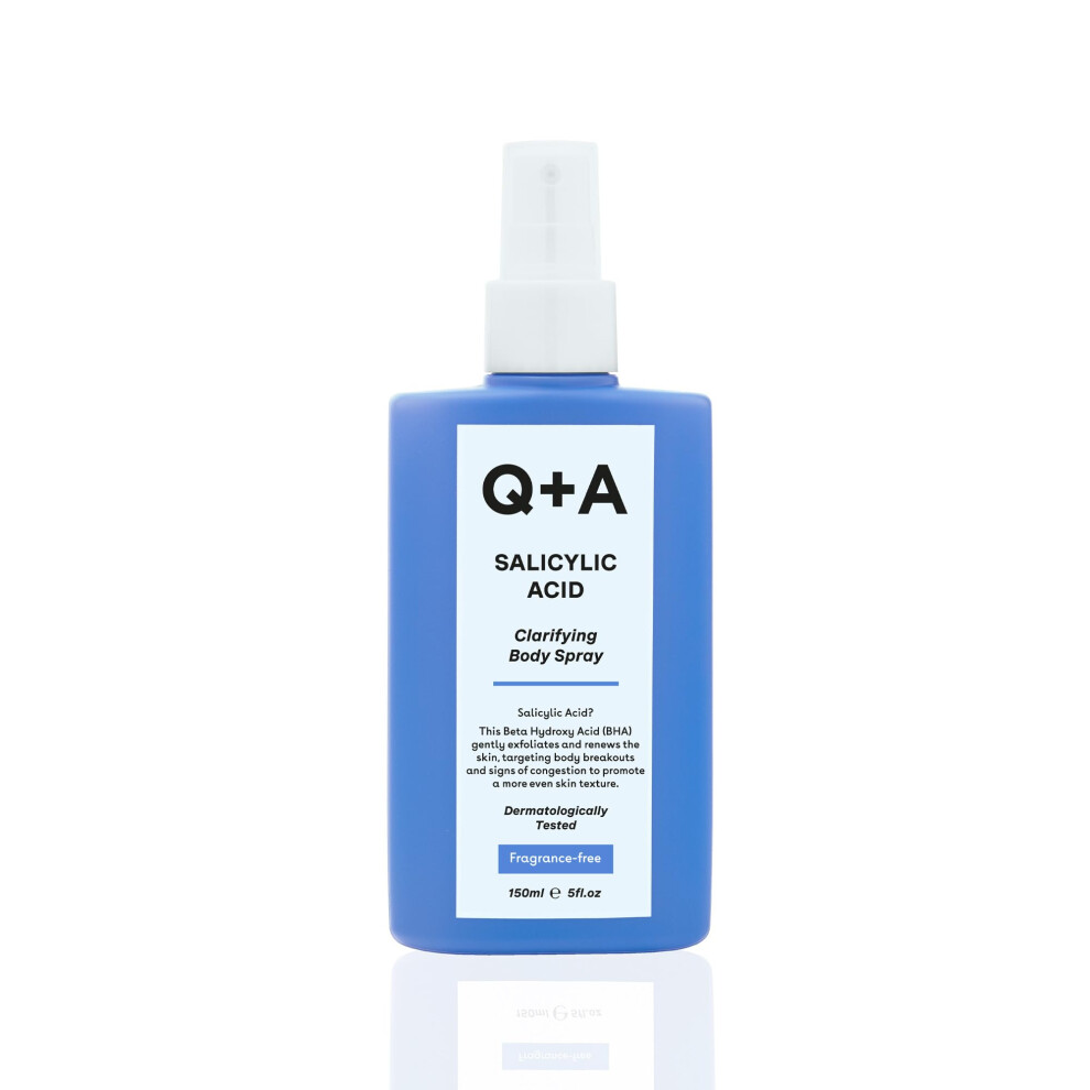 Q+A Salicylic Acid Body Spray (150Ml), Clarifying Body Mist, Exfoliating Spray With Succinic Acid And Aloe Vera, Targets Breakouts, Smoothes And