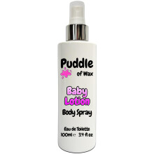 Baby Lotion Body Spray - 100ml Eau de Toilette (EDT) - Atomiser Mist - Powdery Scent - Vegan Friendly - Puddle of Wax - Made in the UK