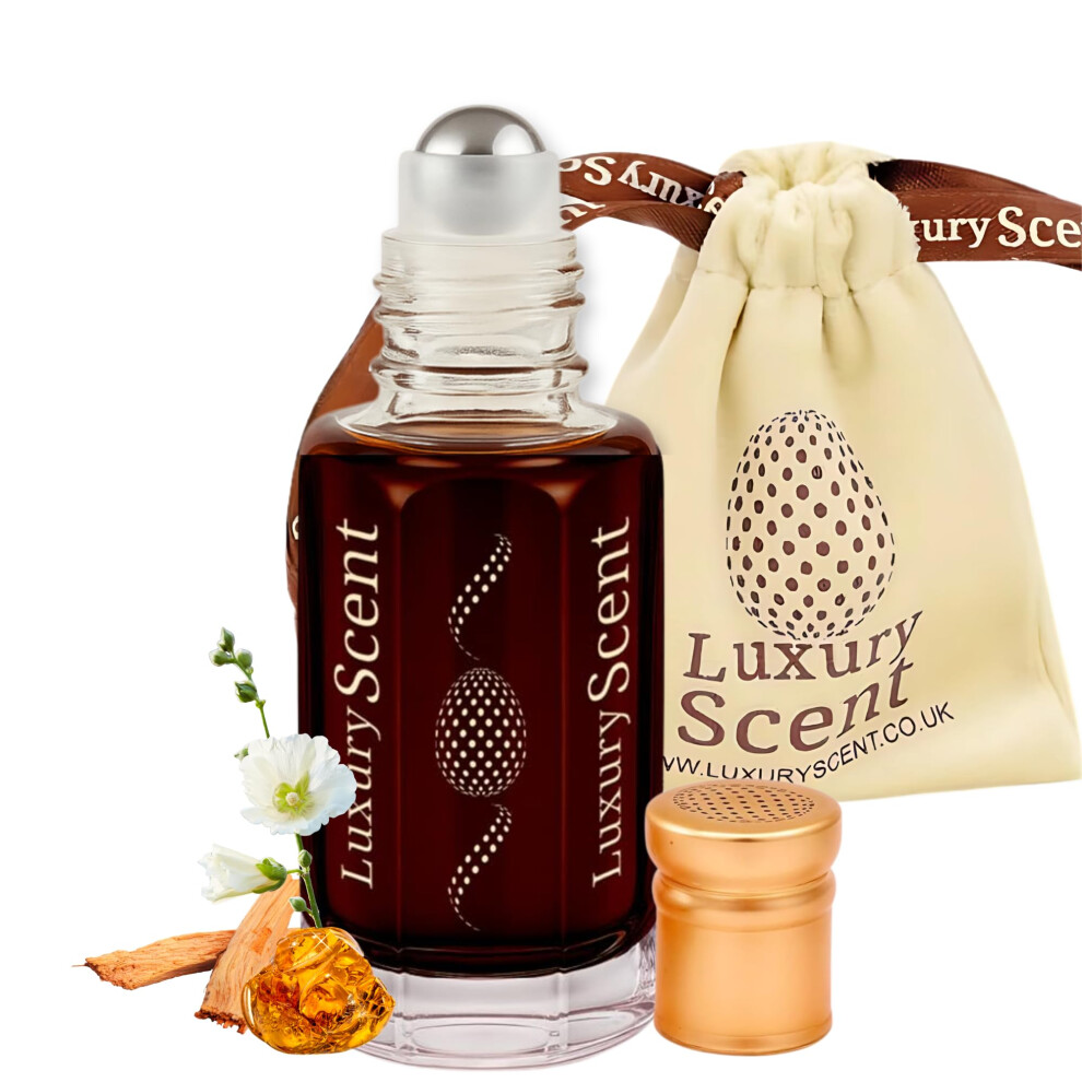 Luxury Scent Black/Amber Perfume Oil Kasturi Roll-On 6Ml ? Long Lasting Alcohol Free Arabian Attar ? Premium Unisex Deep Musky Oriental Fragrance With Musk, &