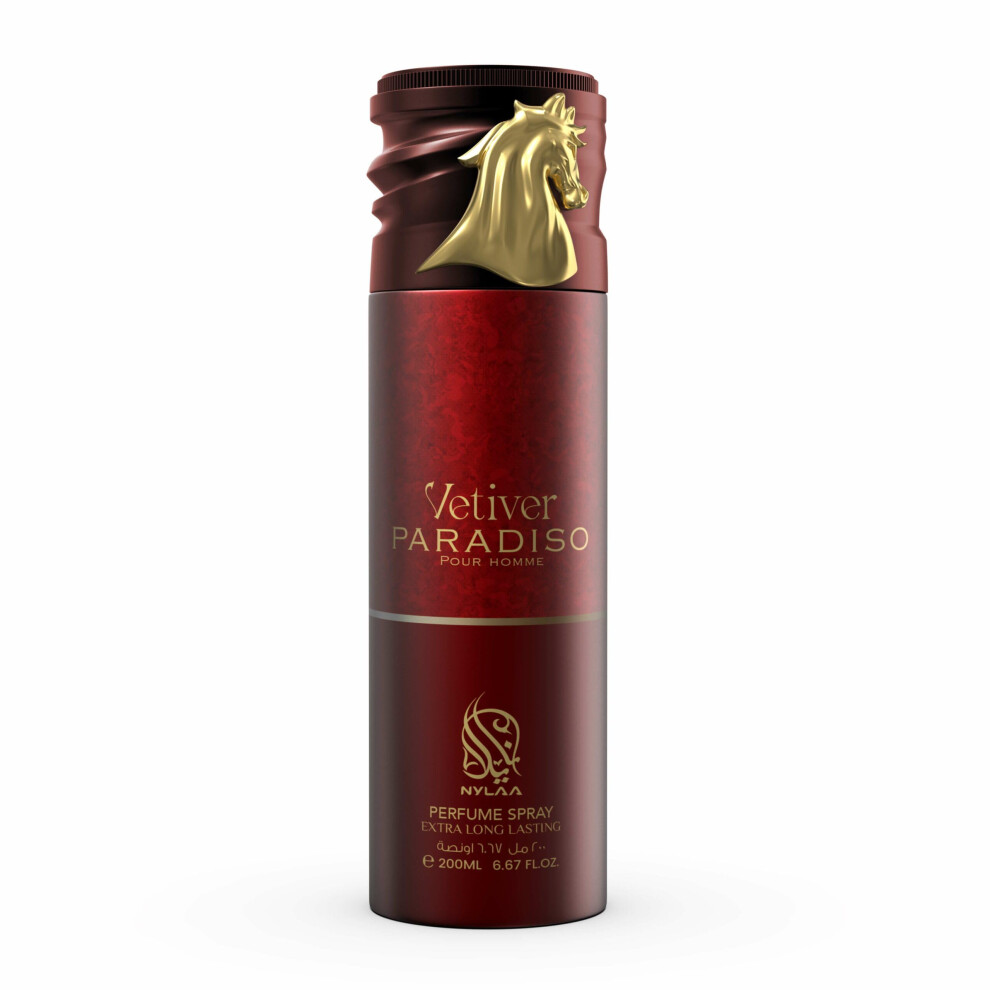 Nylaa Lavender Vetiver Paradiso Body Spray 200Ml For Him Extra Long Lasting Perfumes Deodorant For Freshness By Perfume With Scents Of Cedarwodd And