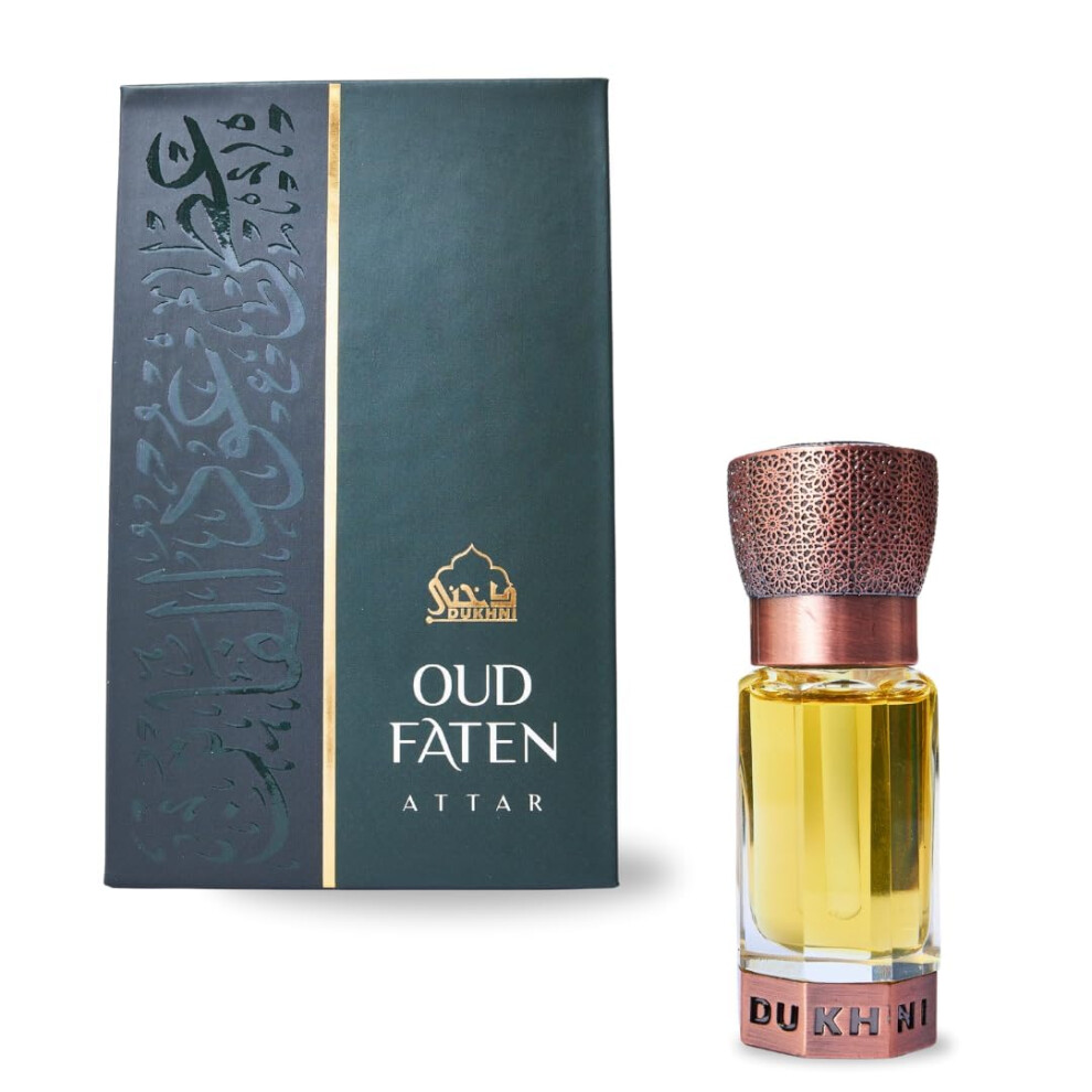 Dukhni Oud Faten Attar By | 6Ml Refreshing Scents Blended With Oudh | Authentic Arabic Perfume Oil | 100% Pure, Alcohol-Free, Vegan Islamic Fragrances