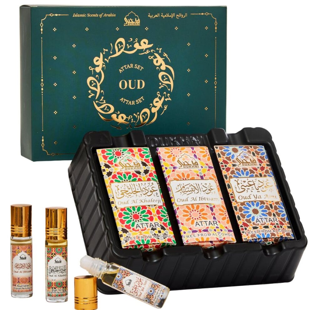 Oud Attar Oil Set by Dukhni | Arab perfume oils for men and 6 ml (Pack of 3) - Image 2