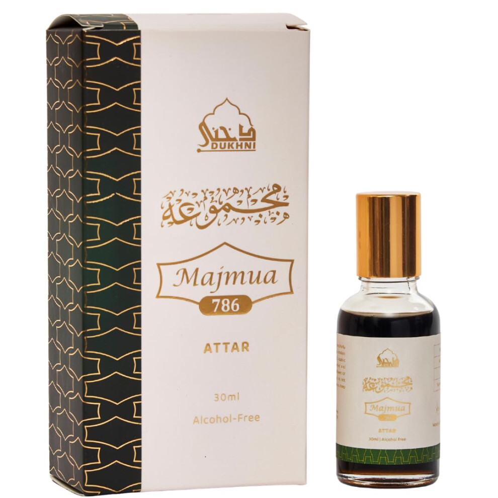 Dukhni Majmua 786 Attar Oil By | Arabic Perfume Oils For Men And Women | 30Ml Pure Roll On Perfume, Vetiver Scented Perfume Blend | Eid, Ramadan,