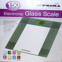 Prima BLACK Glass Scales Digital Display LCD Bathroom Scale Weighing Machine150Kg 23236C