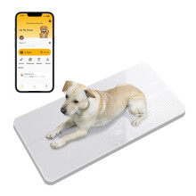 unipaws Digital Dog Baby Scale MAX 100 kg with Bluetooth App and Anti-Slip Strip, Medium-Small Veterinary Scale for Cats, 69 x 33 cm LCD Platform Pet