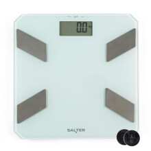 Salter Glass Analyser Bathroom Scale ? Electronic Digital Bodyweight, Body Fat, Body Water Scale, 180kg/23st 3lb, LCD Easy To Read Display, 9 User