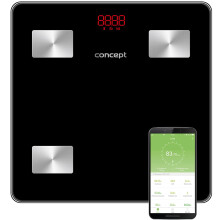 Concept VO4001 Digital Glass Bathroom Scales with App, Body Analysis, Muscle Mass, BMI, LED Display, Bluetooth, Weight up to 180 kg