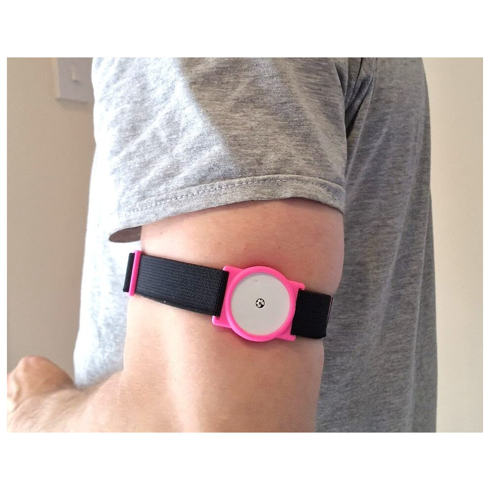 Cgm Clips Uk - Sensor Armband Holder/Protector Compatible With Freestyle Libre 1/2 - Pink W Black Straps