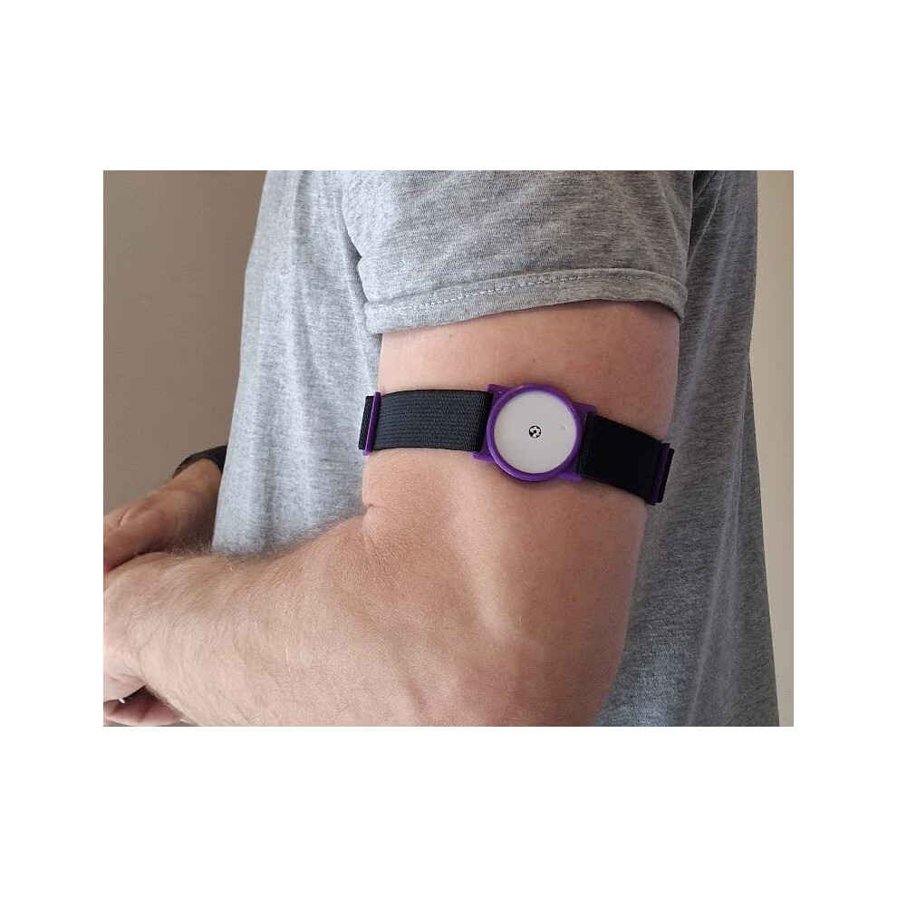 Cgm Clips Uk Purple/Black - Sensor Armband Holder/Protector Compatible With Freestyle Libre 1/2 - W Straps