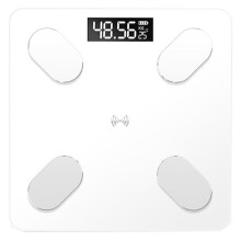True Face Digital Electronic Bathroom Scale Smart Weighing Scales Backlit Display Weighting Scales Body Fat 180 KG Capacity White