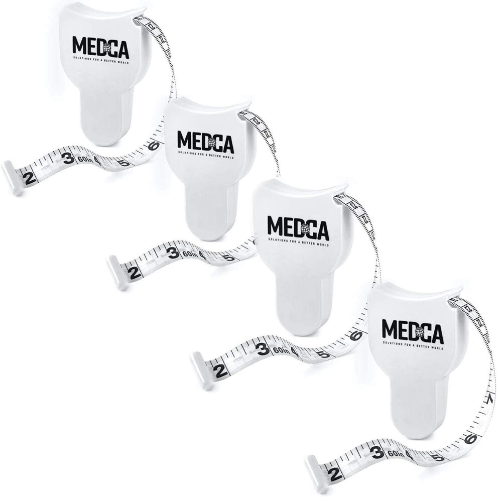 Medca Body Tape Measure - (4 Pack) Measuring Tapes For Body And Fat Weight Monitors, (Inches & Cm) Retractable Tape Measure Ruler For Accurate Body Fat