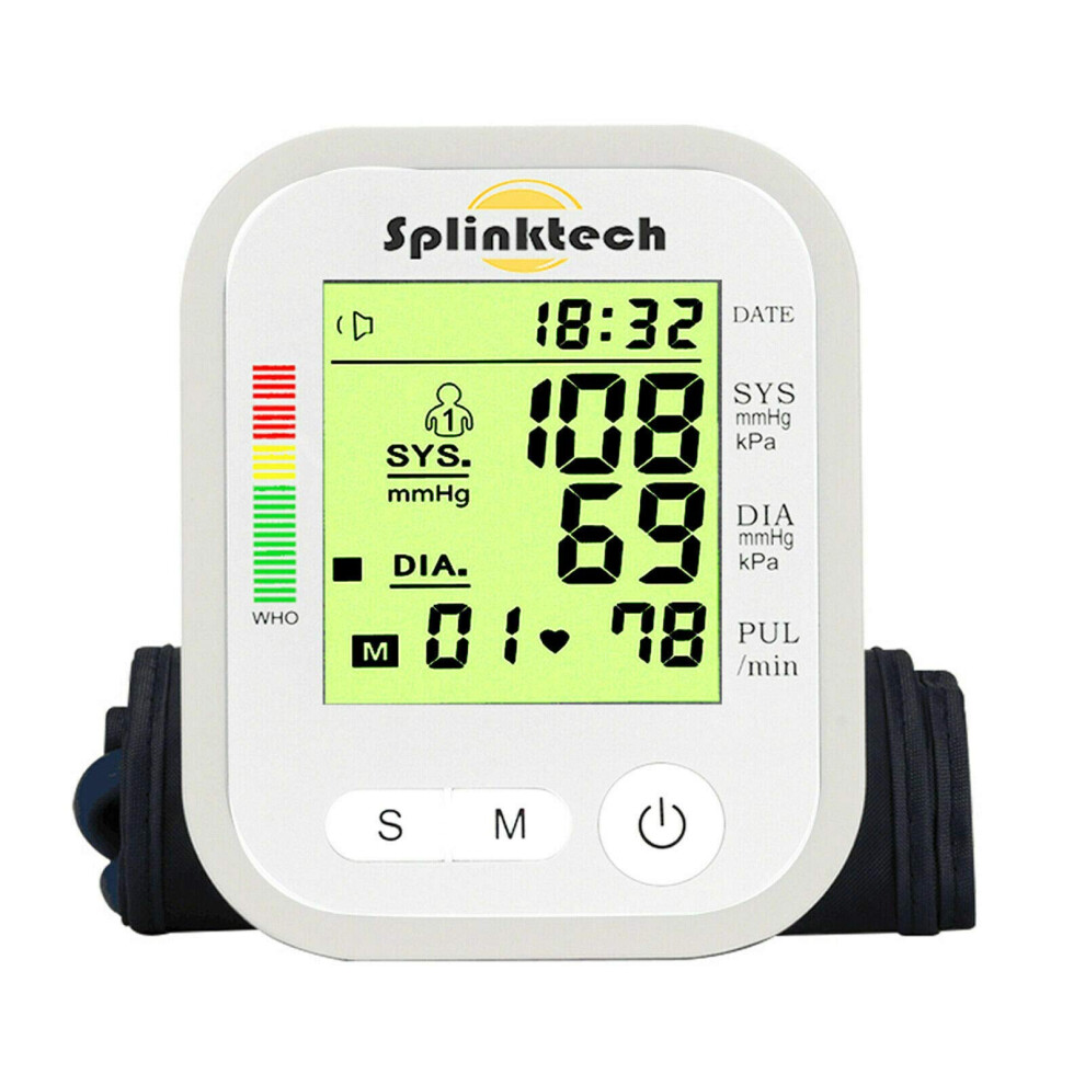 Taha White Taha? Digital Automatic Blood Pressure Monitor Meter Upper Arm Intellisense 180 Memory ( Bp Machine)