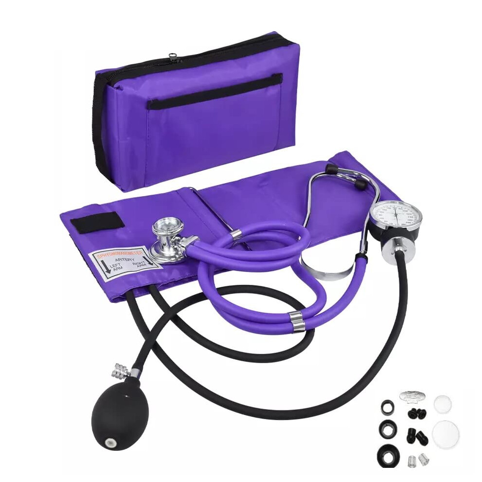 Comdent Professional Aneroid Sphygmomanometer With Sprague Rappaport Stethoscope, Manual Blood Pressure Monitor For Upper Arm Adult Size Cuff Zipper Case