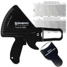 Sequoia Trimcal 4000 Caliper with Tape Measure - Precision (Double-Sided Design) for Fitness Tracking - Black and Black