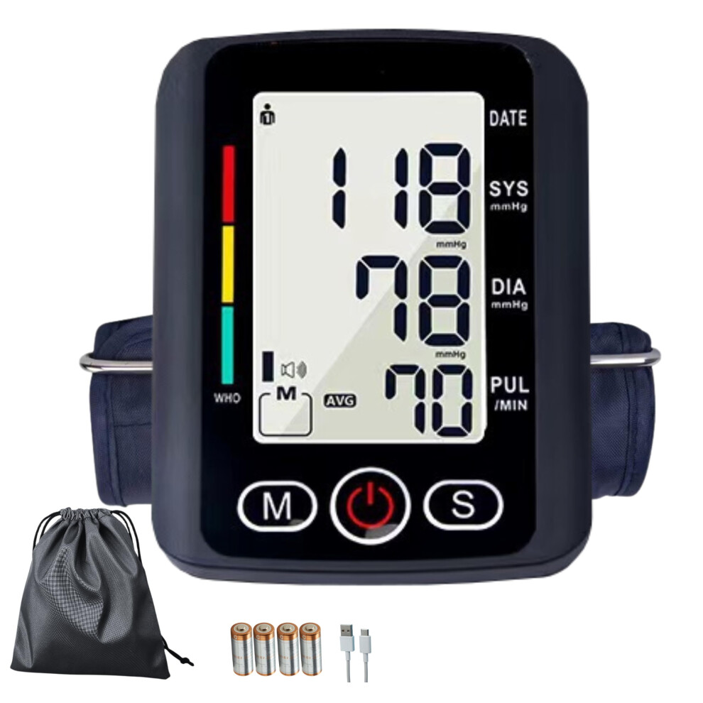 Tp Tradeprovider Tradeprovider? Automatic Arm Blood Pressure Monitor With Large Display, Battery & Carry Bag | Accurate Digital Bp Machine Portable Upper Arm Cuff