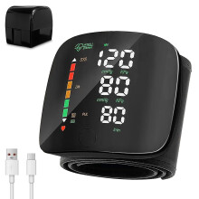 Nzkeuf Wrist Blood Pressure Monitor, Accurate Blood Pressure Machine with LCD Screen, Rechargeable Wrist BP Monitor with Broadcast, Compact Portable