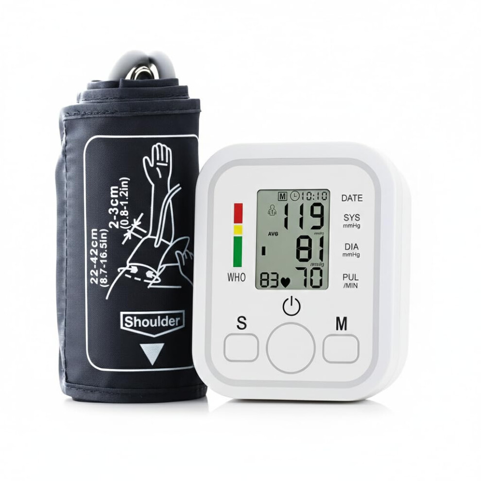 Sbz Blood Pressure Monitors Large Cuff Size 22Cm To 36Cm - Blood Pressure Machine With Cuff For Upper Arm - Heart Rate Hypertension Monitor For Home Use