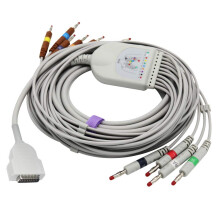 Sino-K 10 Leads ECG/EKG Cable Banana 4.0mm 15 Pins 9.8 ft Compatible for GE Marquette 2029893-001