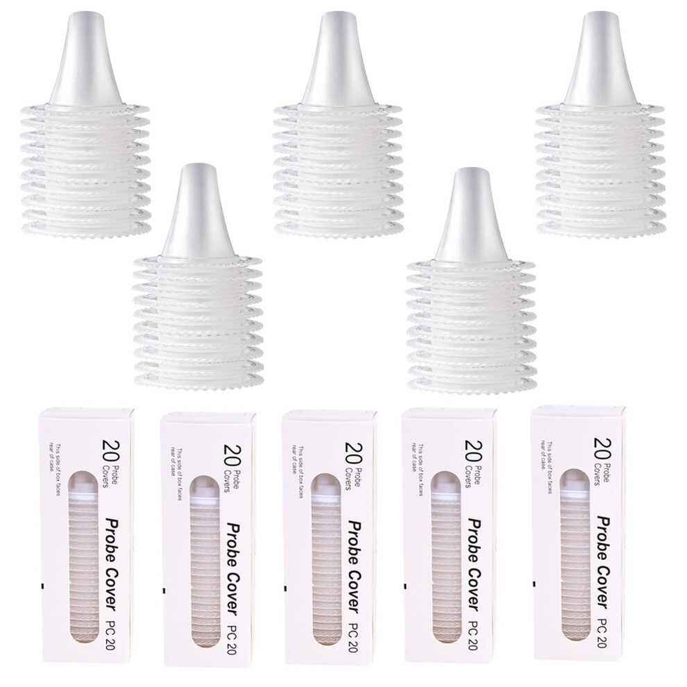 Euzuxu 100 Pcs Ear Thermometer Probe Covers, Refill Caps Replacement, For All Braun Thermometer Models
