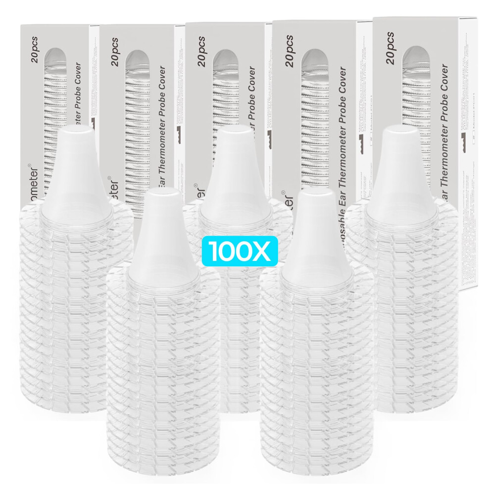 Femometer 100 Pcs Ear Thermometer Probe Covers, Bpa Free And Disposable Hygiene Refill Caps