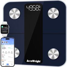 ACCUWEIGHT Smart Body Fat Scale, Heart Rate Display Bathroom Scales for Body Weight with High Precision Sensor & APP Composition Monitor for BMI, BMR,
