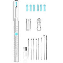 Ear Wax Removal Kit Wireless Otoscope with 1920P HD Camera and 6 PCS Ear Spoon 3.5mm Smart Visual Ear Cleaner Tool with Soft Tips App Support Safe for
