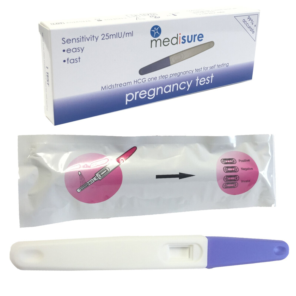 Medisure 4 X Midstream Hcg 99.9% Accurate One Step Fast Home Self Pregnancy Tests