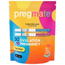 PREGMATE 30 Ovulation LH and 10 Pregnancy HCG Test Strips Predictor Kit Combo (30 LH + 10 HCG)
