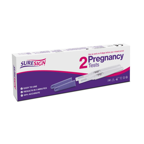 Suresign Midstream Pregnancy Test Sticks Twin Pack