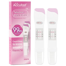 Accufast Pregnancy Test for Early Detection with Week Indicator to Tell You How Many Weeks Pregnant, hCG Urine Test with 99.99% Accurate & Quick