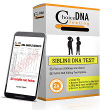 Choice DNA Full or Half Sibling DNA Test Home Kit, Sibling DNA Testing Kit with 4 Swabs Per Person, DNA Kit with All Lab Fees Included, Results in 2-6