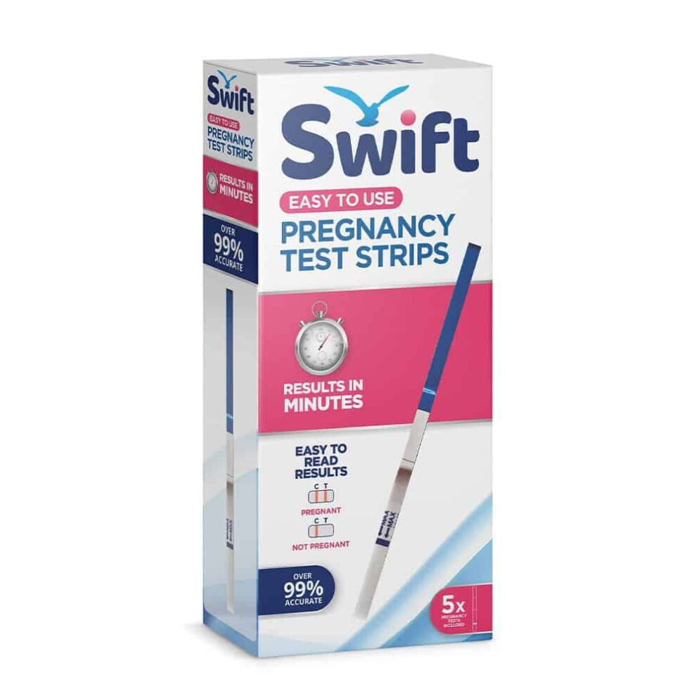 Volcano Infinity 5Pk Strips Pregnancy Wide Sensitive (10Miu) Urine Pregnancy Test Strips (Early Detection) Discreet