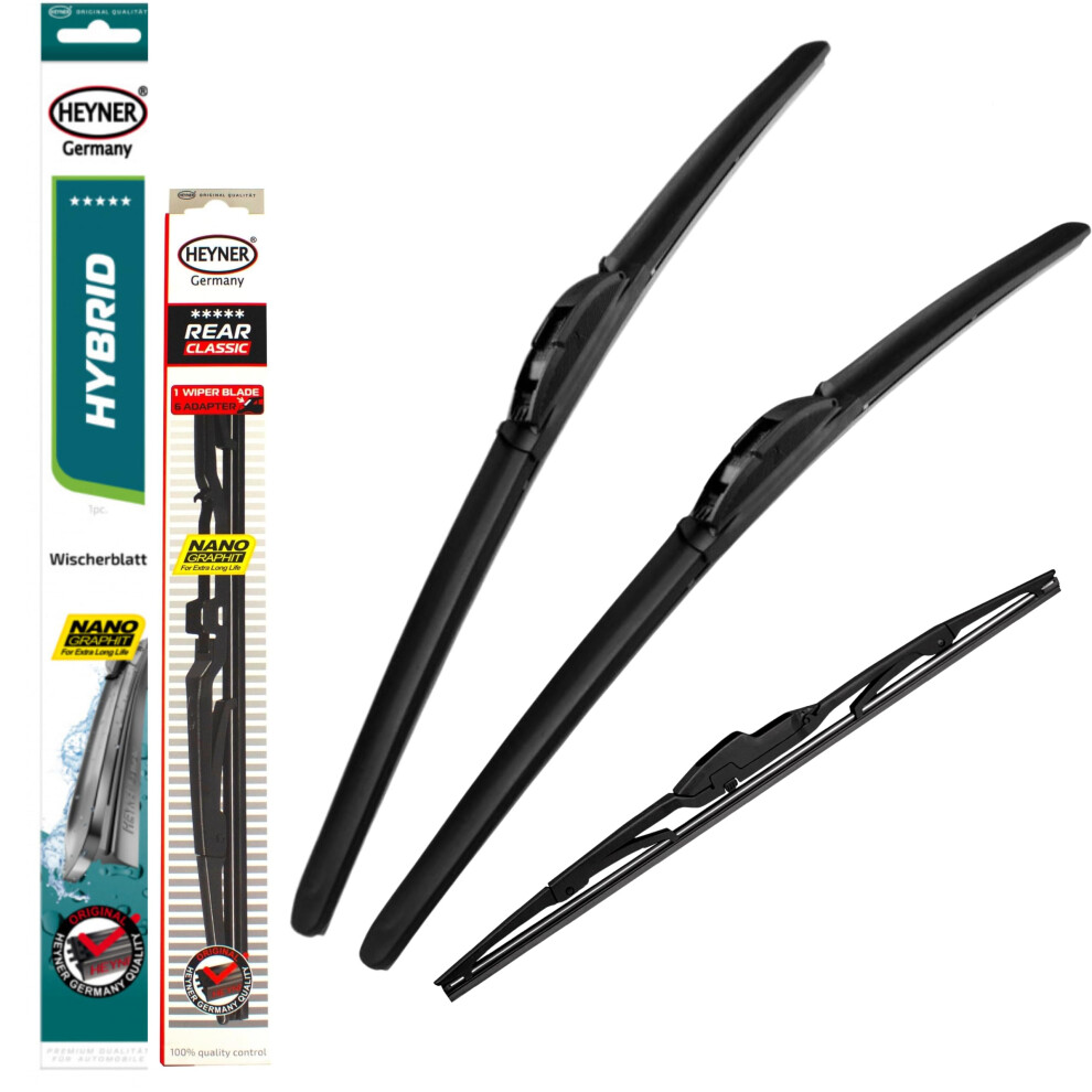 Heyner Wipers Fits Hyundai I20 2008-2019 Full Set Hybrid Windscreen Wiper Blades Front Rear Hh2416h12hrc 5055668289668