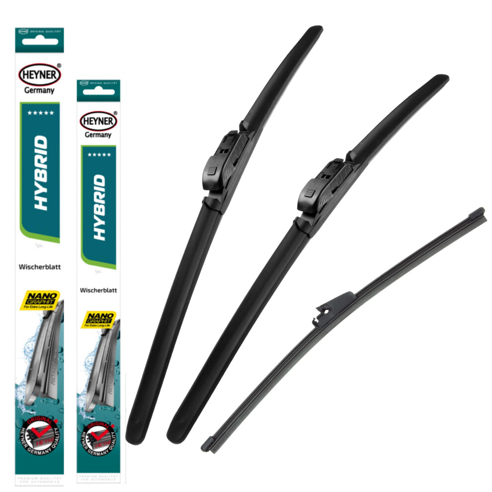 Heyner Wipers Fits Volvo V40 2012-Onwards Hybrid Full Set Of 3 Wiper Blades Hh2619tl11w 5055668271281