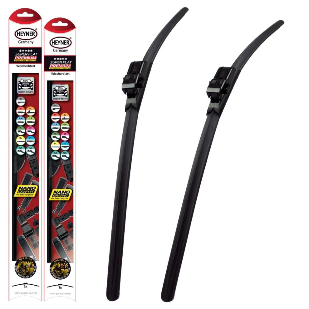 Fits Skoda Octavia 2004-2012 Heyner Germany Aero Flat Windscreen Wiper Blades Replacement Front Set Model Size 24"19" 5055668299520