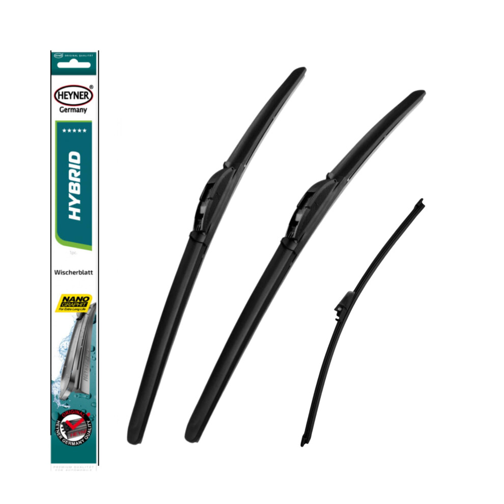 Heyner Fits: Vauxhall Vectra Hatchback 2004-2008 Full Set Of 3 Wiper Blades Hybrid Hh2419h16w 5056151175895