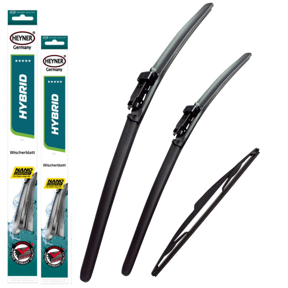 Heyner Wipers Fits: Jaguar Xf 2012-2014 Set Of 3 Wiper Blades Hybrid Hh2419pt12j 5056151175703