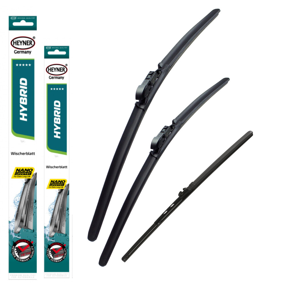 Heyner Wiper Blades For: Vw Passat Estate 2015-2023 Full Set Of 3 Hybrid Windscreen Wipers Hh2618st13g 5056151152438