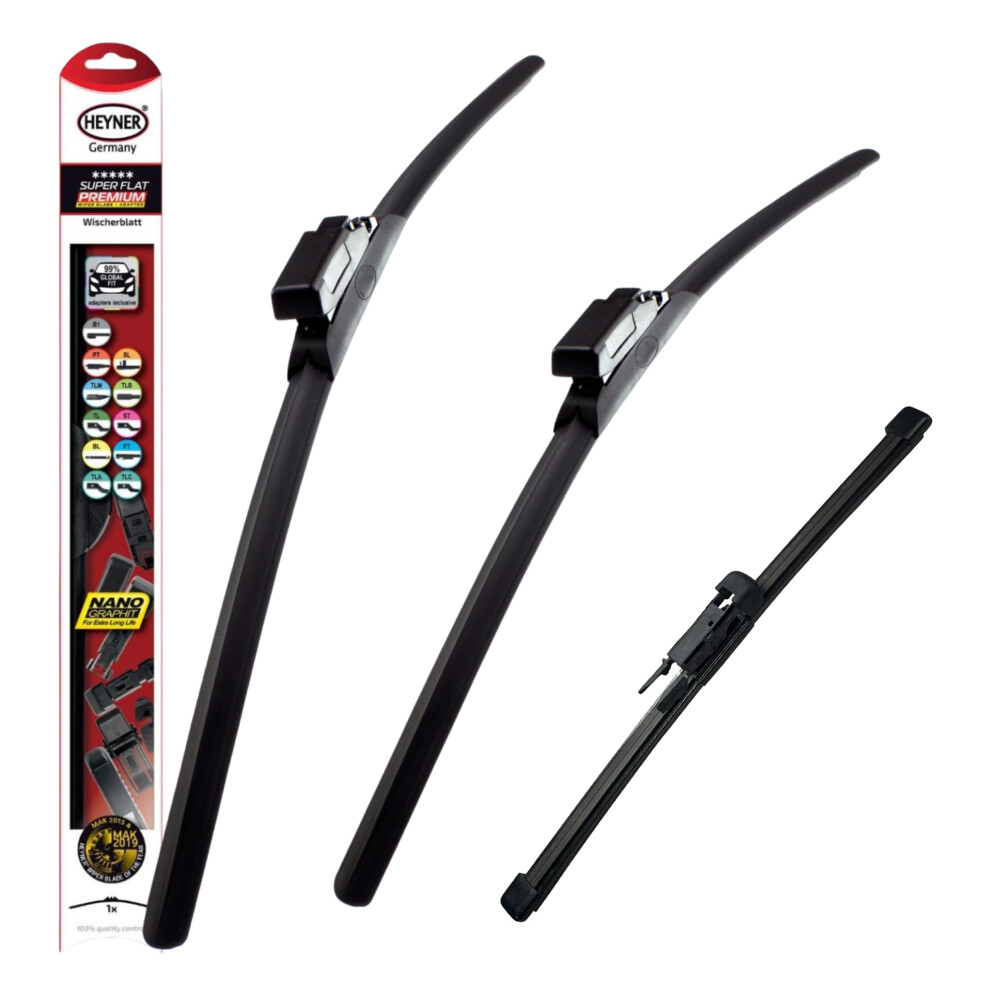 Heyner Wiper Blades For Mercedes A Class (W176) Windscreen Wipers Front Rear Set Hsf24199x1 5056151152377