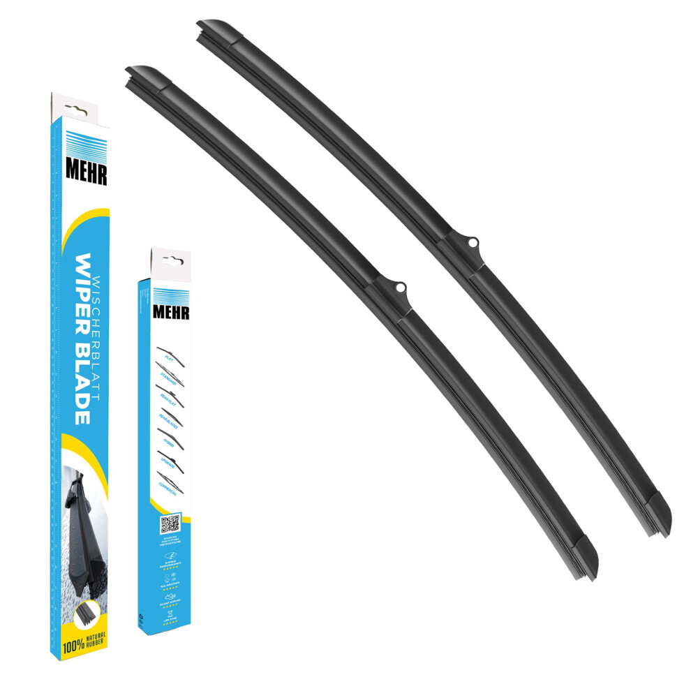 Mehr Flat Front Windscreen Wiper Blades | Fits Citroen C3 2009-2018 | Oe Quality | Set Of 2 | Driver's Side 26 Inch + Passenger's Side 15 Inch 5055051484250