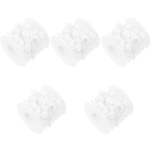 5Rolls White Beaded Strand Plastic Resin DIY Accessory for Party Scene 2
