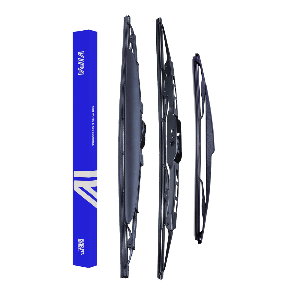 Vipa Car Parts Premium Wiper Blade Set | Fits: Peugeot 206 Hatchback (Jan 2001 To Dec 2009) | All-Weather Performance | Durable, Streak-Free 5056162282391