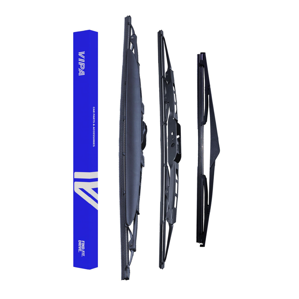 Vipa Car Parts Premium Wiper Blade Set | Fits: Mitsubishi Colt Hatchback (Nov 2008 To Jun 2012) | All-Weather Performance | Durable, Streak-Free 5056162284609