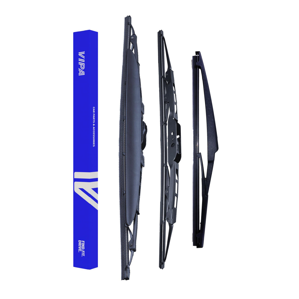 Vipa Car Parts Premium Wiper Blade Set | Fits: Toyota Corolla Hatchback (Jan 2002 To Feb 2007) | All-Weather Performance | Durable, Streak-Free 5056162282674