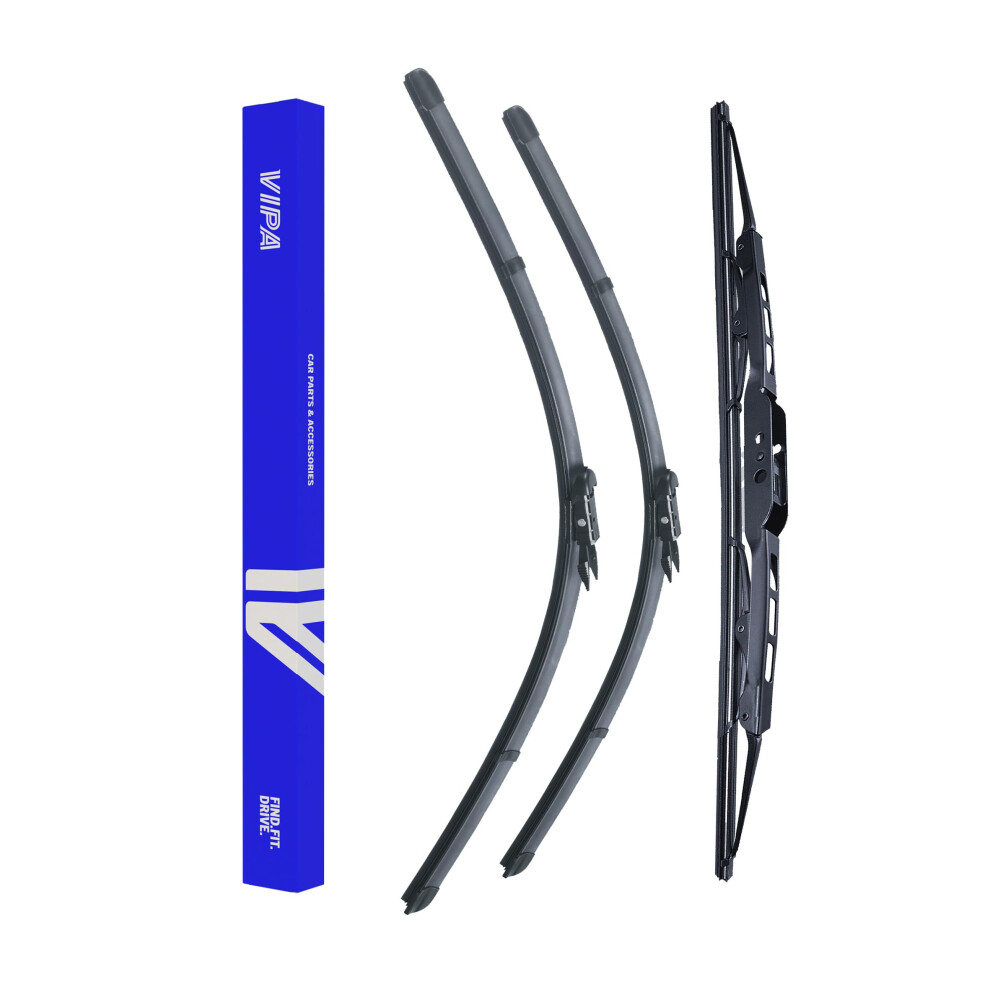 Vipa Car Parts Premium Wiper Blade Set | Fits: Audi A3 8P Hatchback (Jun 2003 To Dec 2012) | All-Weather Performance | Durable, Streak-Free Windshield 5056162286061