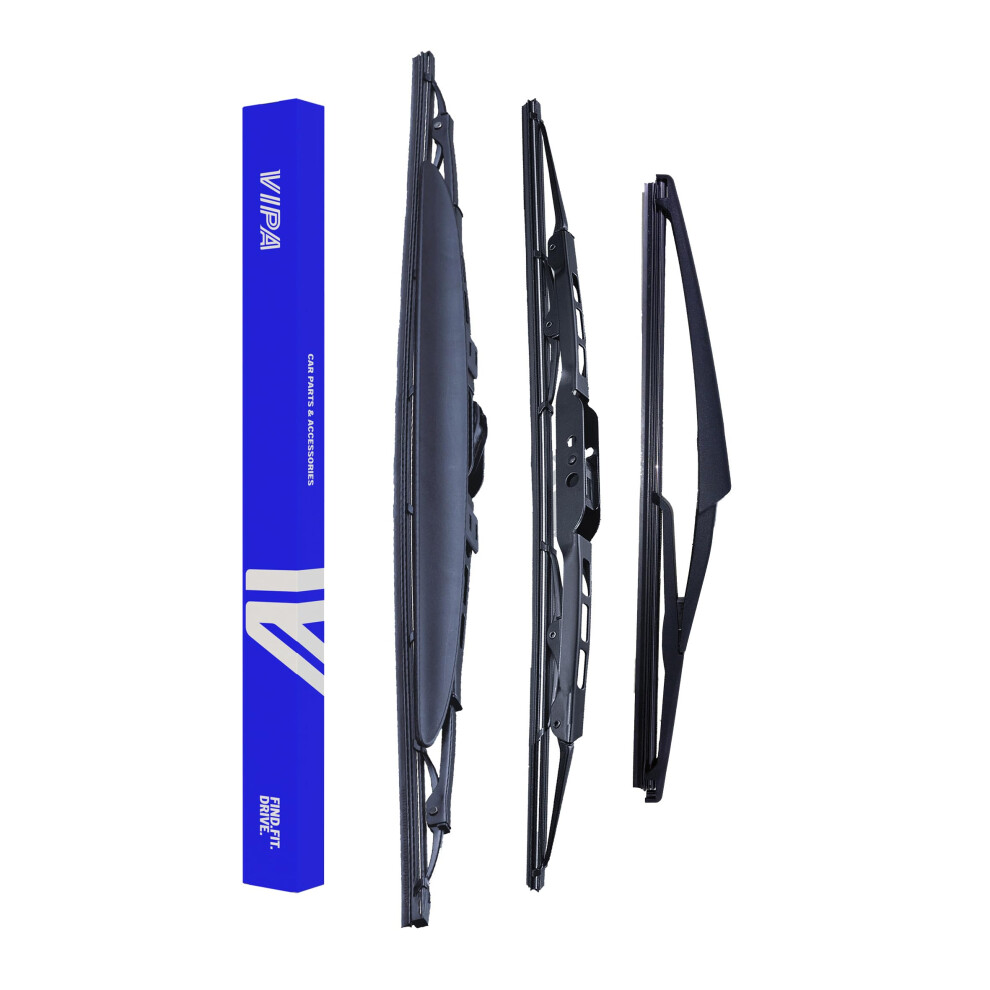 Vipa Car Parts Premium Wiper Blade Set | Fits: Honda Civic Mk7 Hatchback (Dec 2000 To Feb 2006) | All-Weather Performance | Durable, Streak-Free 5056162283039