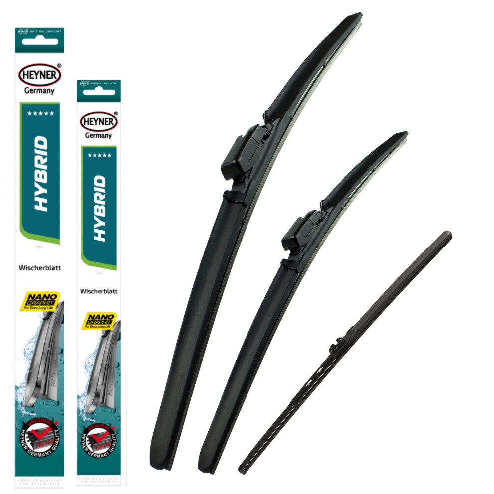 Heyner Fits Mercedes Glc 2015-2018 Full Set Of 3 Wiper Blades Hybrid Hh2222tlm12x1 5056151195343